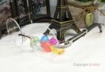 Cartier Silver and Black Glasses Round Lens / Replica Perfect Gift